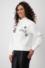 Load image into Gallery viewer, Monari Monochrome Sweatshirt with Patches &amp; Rhinestones
