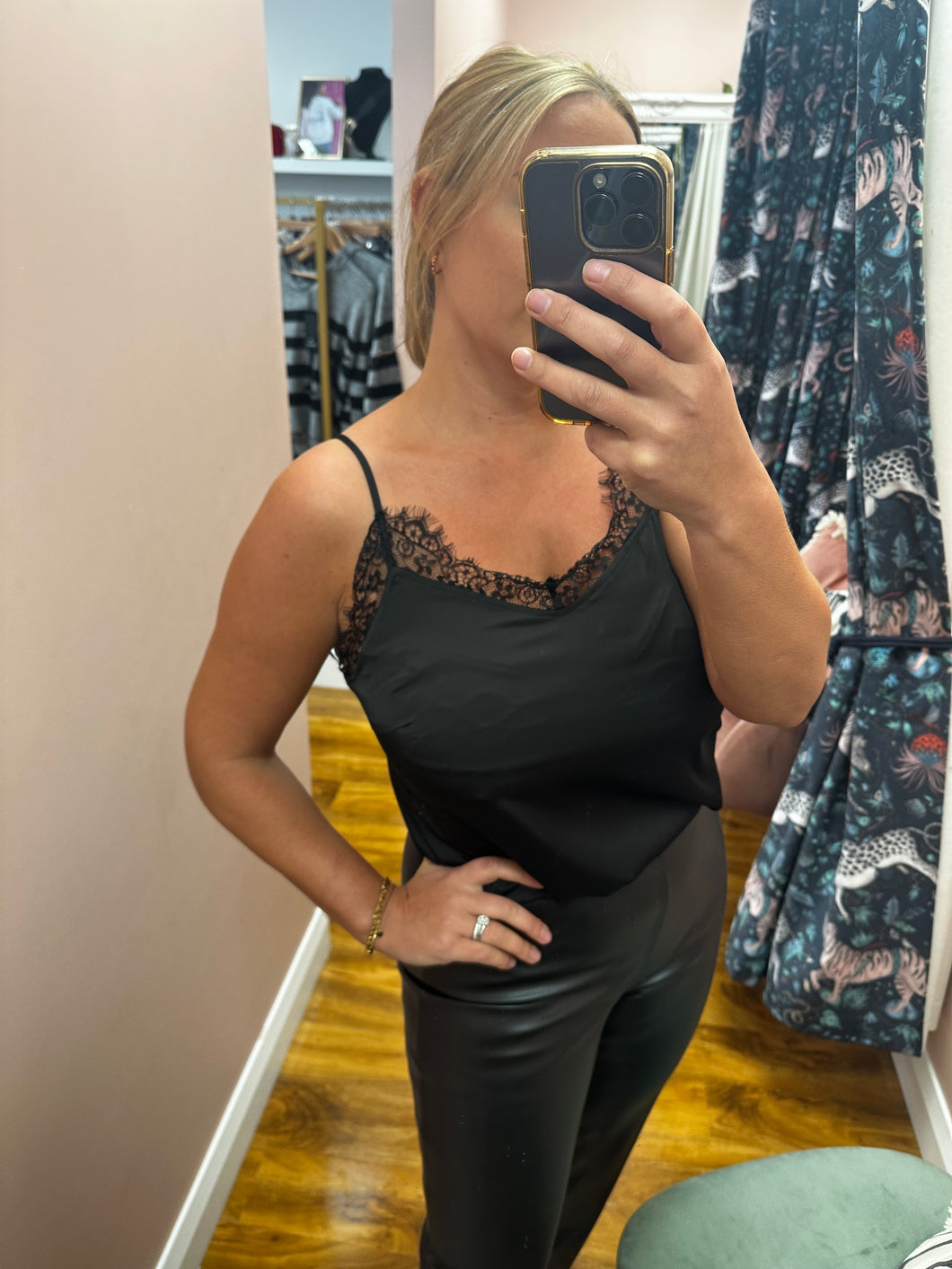 BY Flair Cami Top in Black