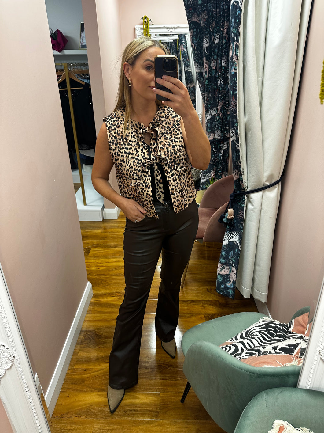 Saria Leopard Vest