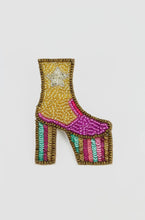 Load image into Gallery viewer, Dancing Boot Beaded Brooch
