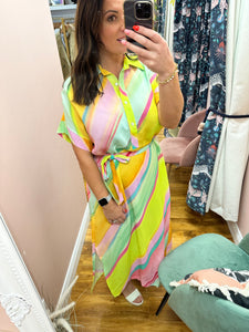 FRNCH Diagonal Rainbow Dress