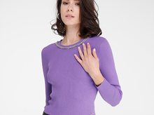 Load image into Gallery viewer, Goa Goa Prince Purple Ribbed Sweater
