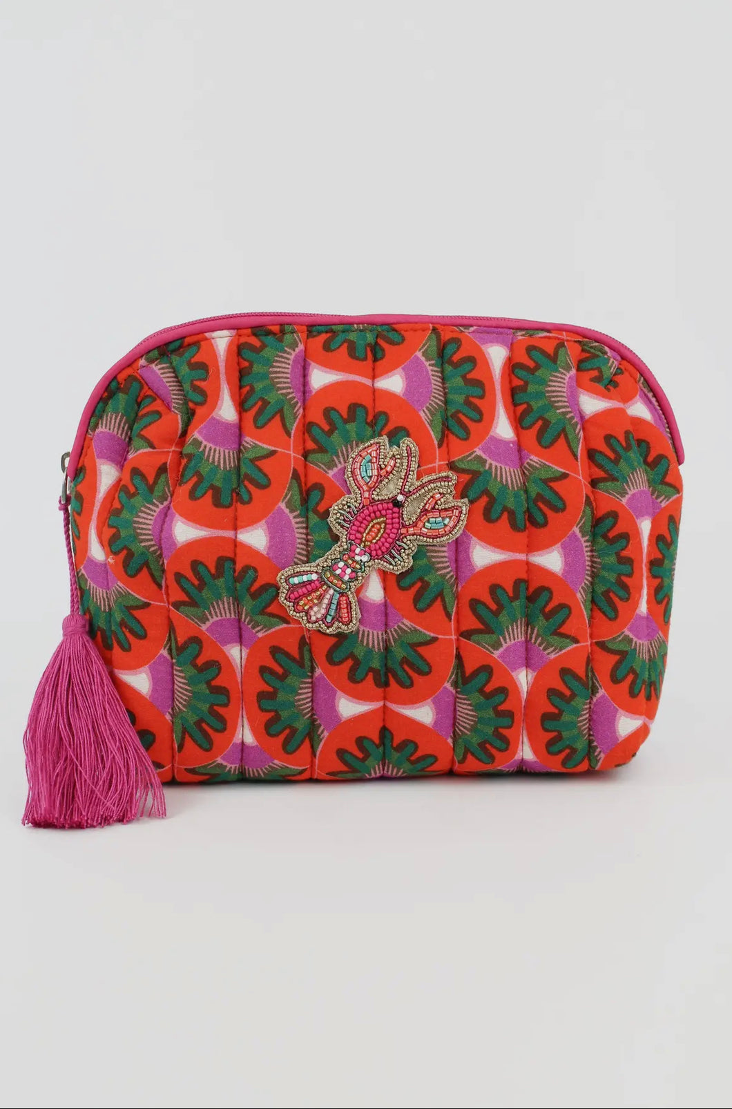 Lobster Quilted Cosmetic Bag