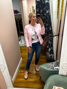 Baby Pink PU Jacket