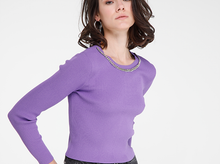 Load image into Gallery viewer, Goa Goa Prince Purple Ribbed Sweater
