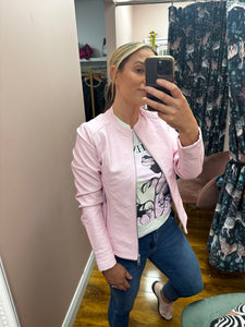 Baby Pink PU Jacket