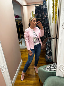 Baby Pink PU Jacket