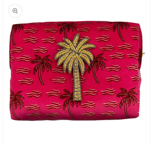 Sixton Pink Palm Make-up Bag with Palm Pin