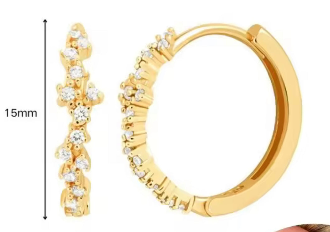 Huggie Pave Zircon Hoops