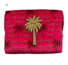 Load image into Gallery viewer, Sixton Pink Palm Make-up Bag with Palm Pin
