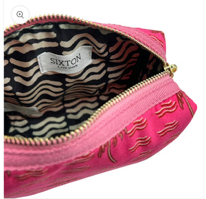 Sixton Pink Palm Make-up Bag with Palm Pin