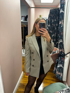 Checked Double Breasted Blazer