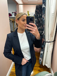 Bozzy Pinstripe Navy Blazer