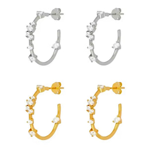 Huggie Zircon Half Hoops