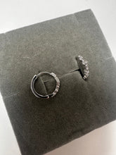 Load image into Gallery viewer, Huggie Pave Zircon Hoops
