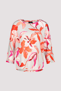 Monari Bright Coral Pattern Top